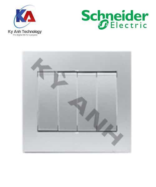 BỘ 4 CÔNG TẮC 1 CHIỀU VIVACE MÀU BẠC SCHNEIDER PREMIUM KB34_1_AS