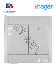 Công tắc đôi hager 10088 WGL121 Không LED