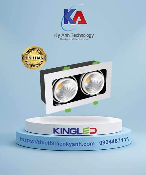 Đèn Led Âm Trần Hộp đôi Rọi 2x10w Kingled GL-2*10SS-V227-V/ TT/T