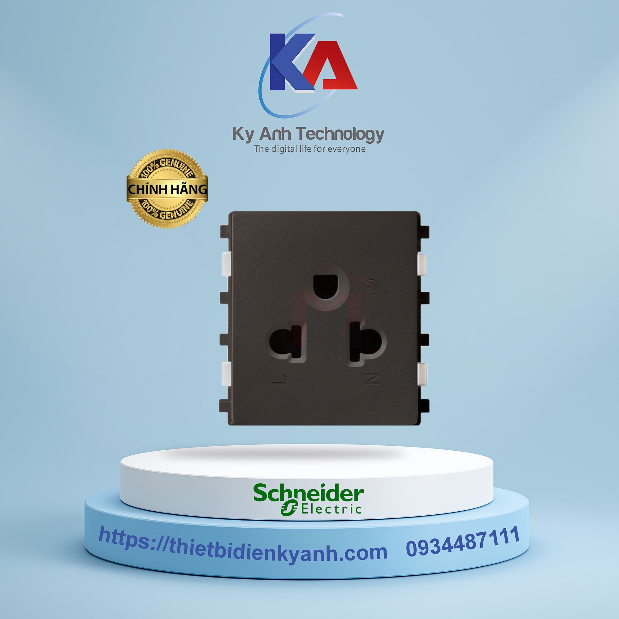 Ổ cắm 3 chấu size 2S Schneider 84426MUES_BZ_G19 Màu đồng