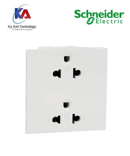Ổ cắm đôi 3 chấu 16A, size E (3S) AvatarOn A M3T426UST2_WE