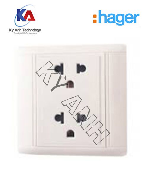 Ổ cắm đôi 3 chấu hager 10088 WGST16EA-LC