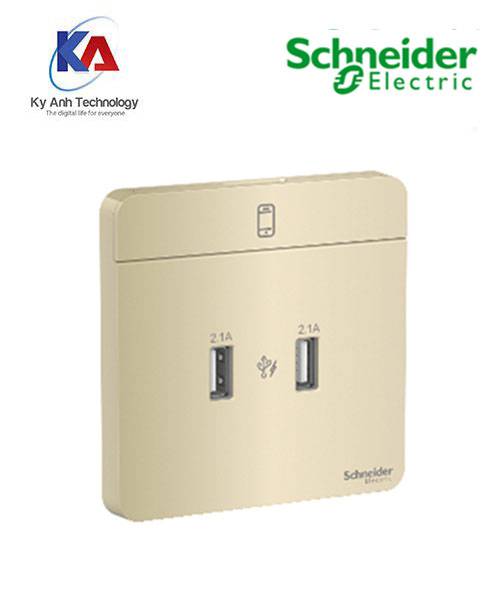 Bộ ổ sạc USB đôi 2.1A E8332USB_WG_G19 AvatarOn Schneider