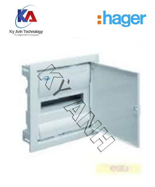 Tủ điện âm tường 12 module cánh kim loại Hager VU12NSG
