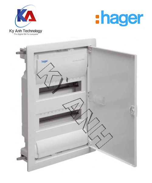 Tủ điện âm tường 24 module cánh kim loại Hager VU24NSG