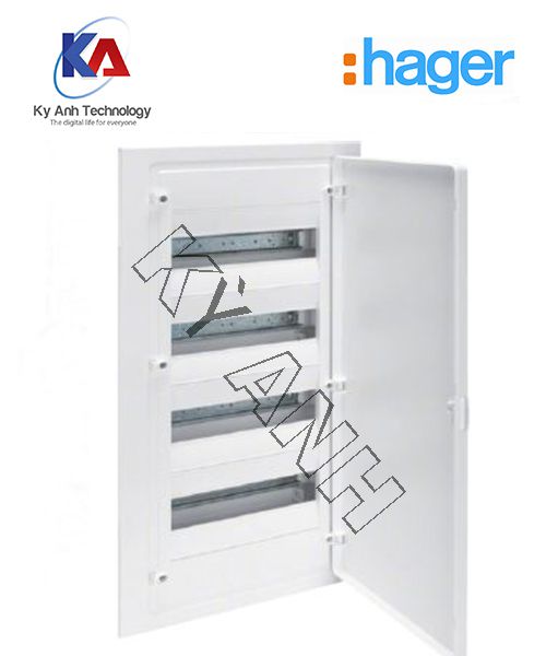 Vỏ tủ điện âm tường cánh nhựa 48 module Hager VF412PM